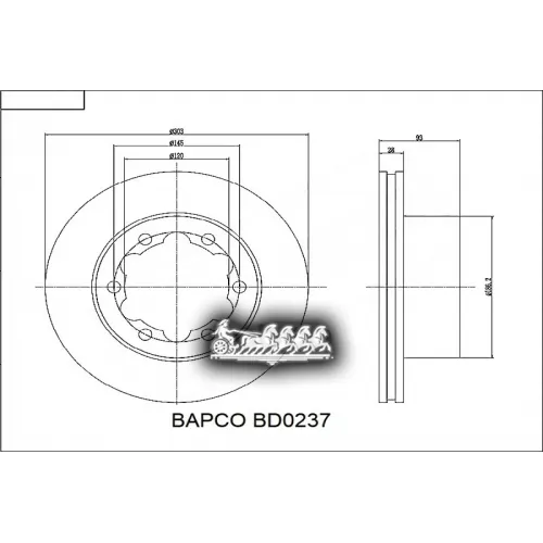 Диск Тормозной Mercedes Sprinter 06>/Vw Crafter (3/3.5/5T) 06> Задний Вент. BAPCO 