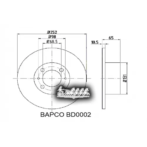 Диск Тормозной Lada 2101-2107 Перед. BAPCO 
