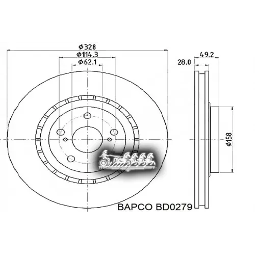 Диск Тормозной Toyota Rav4 12- Перед. Вент. BAPCO 