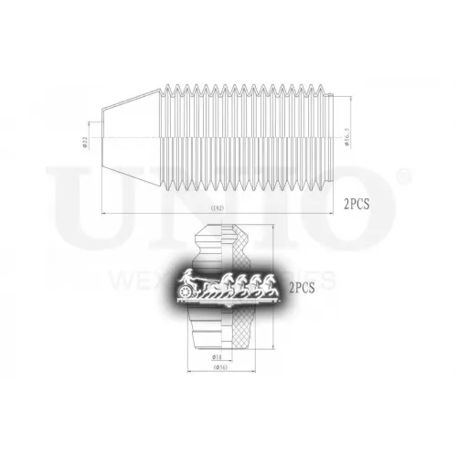 Пыльник+Отбойник Амортизатора Chevrolet/Daewoo Lacetti/Nubira 03- (Компл. 2 Шт.) UNIO 