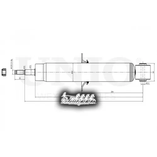 Амортизатор Vw Touareg 02- Газ.задн. UNIO 