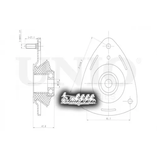 Опора Амортизатора Toyota Yaris 99- Перед. UNIO 