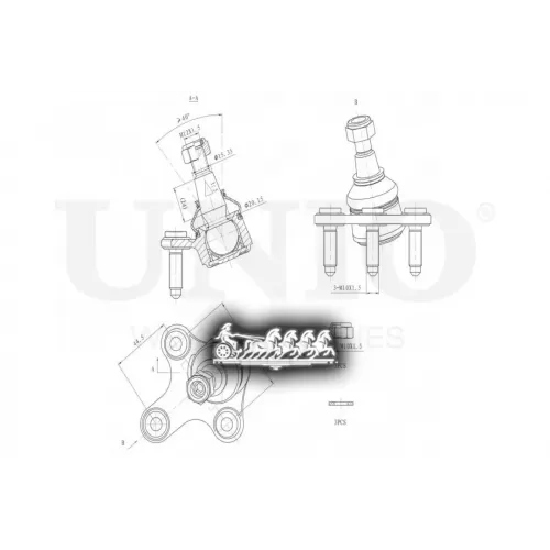 Опора Шаровая Vag Tiguan/Golf/Octavia 03- Перед.нижн.лев. UNIO 