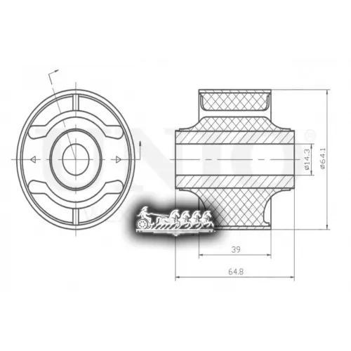 Сайлентблок Рычага Mitsubishi Galant/Eclipse 03- Задн.перед.нижн. UNIO 
