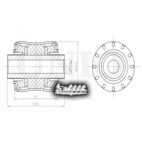 Сайлентблок Рычага Land Rover Range Rover 02- Задн.нижн. UNIO 