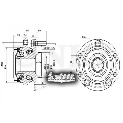 Ступица Колеса Nissan Teana/Murano 07- Перед. С Abs UNIO 