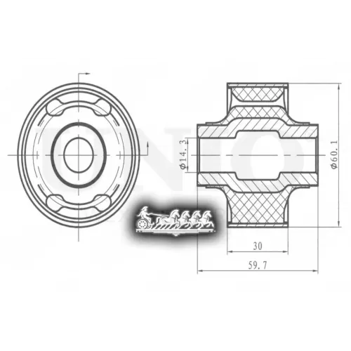 Сайлентблок Рычага Mitsubishi Grandis 03- Задн.перед.нижн. UNIO 