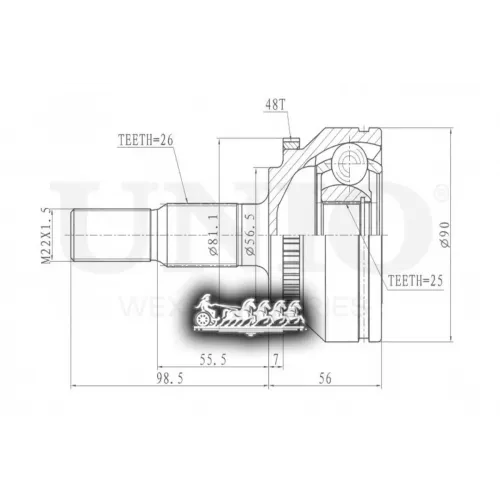 Шрус Volvo 80/C70/S70 91- Внеш. UNIO 