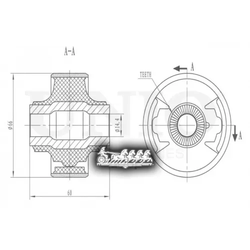 Сайлентблок Рычага Hyundai Solaris/Elantra 10- Задн.перед.нижн. UNIO 