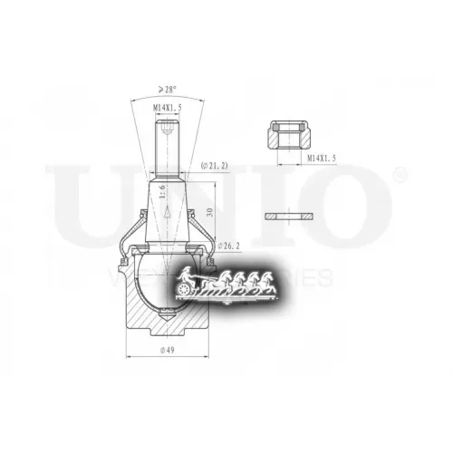 Опора Шаровая Vw Amarok 09- Перед.нижн. UNIO 