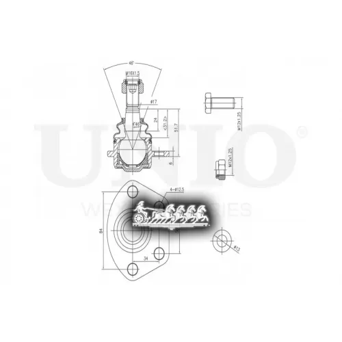 Опора Шаровая Psa/Fiat Jumper/Ducato/Boxer 94- Перед.нижн. UNIO 