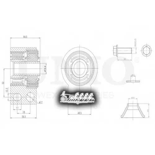 Сайлентблок Рычага Opel/Fiat/Saab Vectra/Croma/9-3 02- Задн.перед.нижн. UNIO 