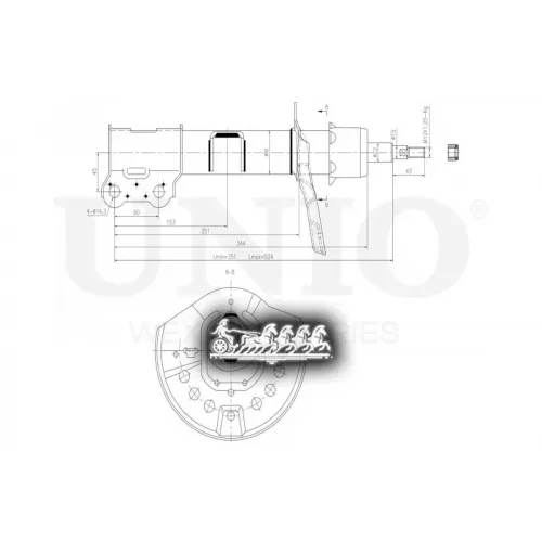 Амортизатор Hyundai I40 11- Газ.перед.лев. UNIO 
