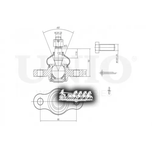 Опора Шаровая Kia/Hyundai Cerato 05- Перед.нижн. UNIO 