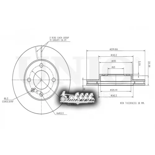 Диск Тормозной Vw Golf/Passat/Polo 76- Перед. UNIO 