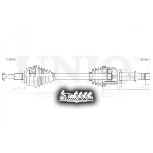Привод В Сборе Renault Megane/Scenic/Grand Scenic 02- Перед.прав. UNIO 