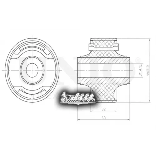 Сайлентблок Рычага Honda Civic 05- Перед.нижн. UNIO 