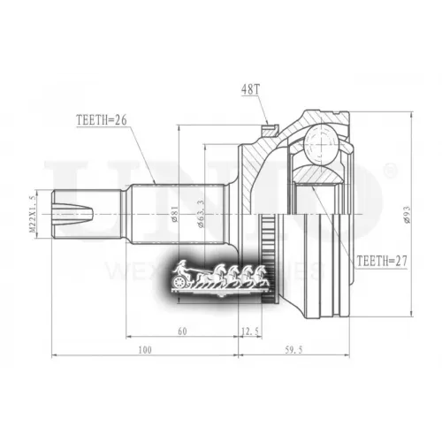 Шрус Toyota/Lexus Camry/Rx 01- Внеш. UNIO 