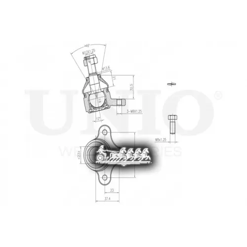 Опора Шаровая Mazda B 89- Перед.верх. UNIO 