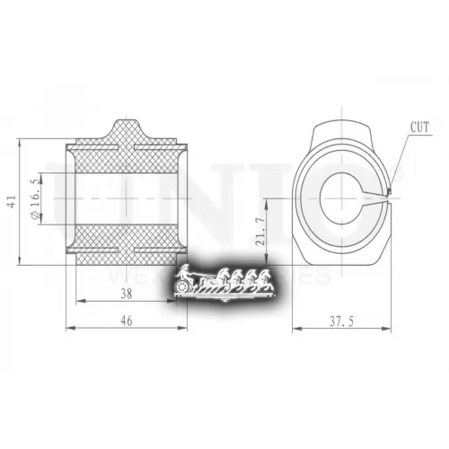 Втулка Стабилизатора Ford/Mazda Fiesta/2 01- Перед. UNIO 