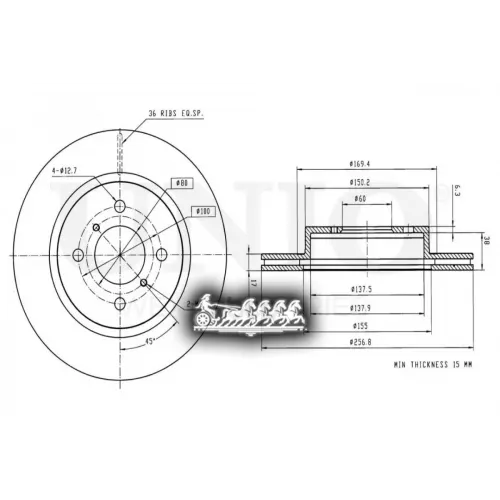 Диск Тормозной Chery Kimo 07- Перед. UNIO 