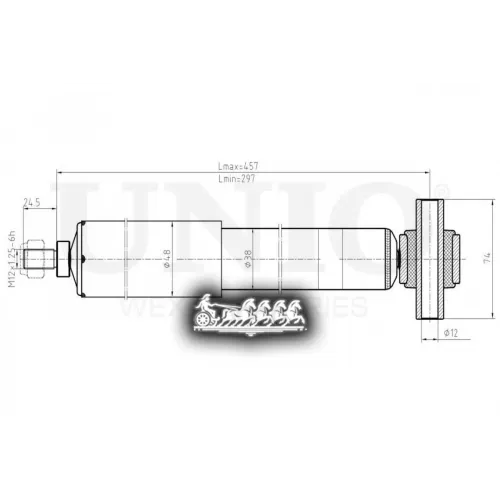 Амортизатор Volvo S60/80/V70 98- Газ.задн. UNIO 