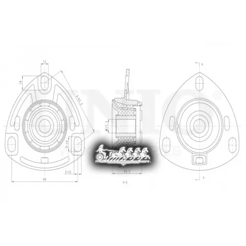 Опора Амортизатора Audi A6/100 90- Перед. UNIO 