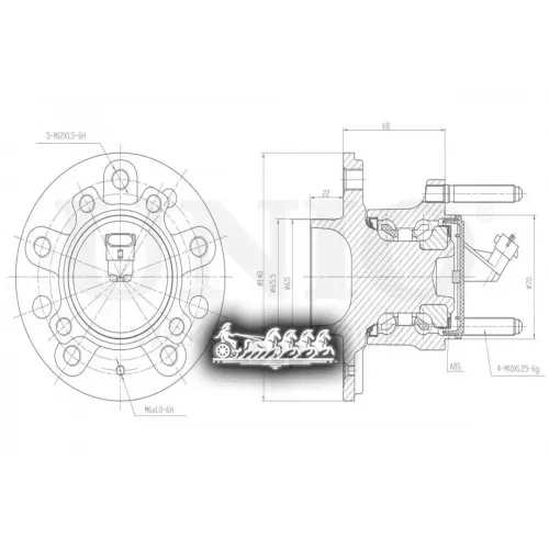 Ступица Колеса Opel/Fiat/Saab Vectra/Croma/9-3 02- Задн. С Abs UNIO 