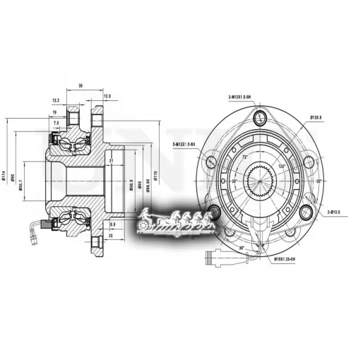 Ступица Колеса Opel Astra/Zafira 04- Перед. С Abs UNIO 