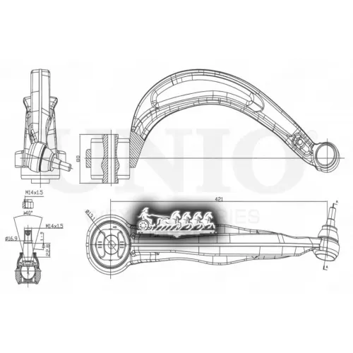 Рычаг Vag A4/Q5/Macan 09- Перед.нижн.прав. UNIO 