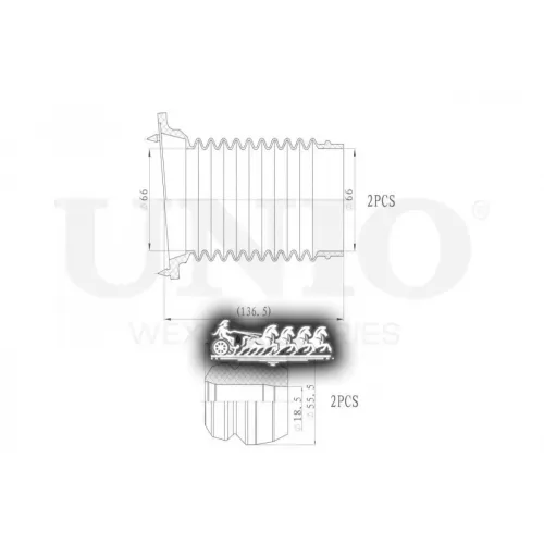 Пыльник+Отбойник Амортизатора Chevrolet/Daewoo Aveo/Kalos 02- (Компл. 2 Шт.) UNIO 