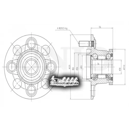 Ступица Колеса Honda Civic 00- Задн. С Abs UNIO 