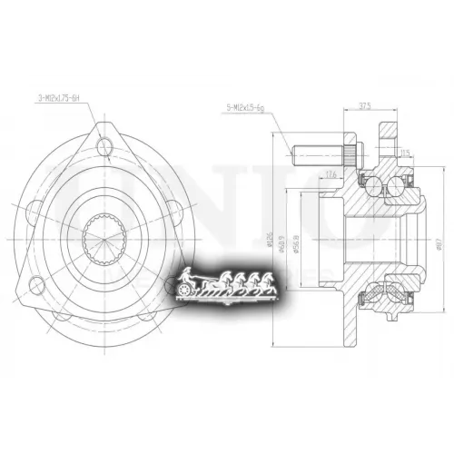 Ступица Колеса Chrysler/Dodge Sebring/Stratus 01- Перед. Без Abs UNIO 