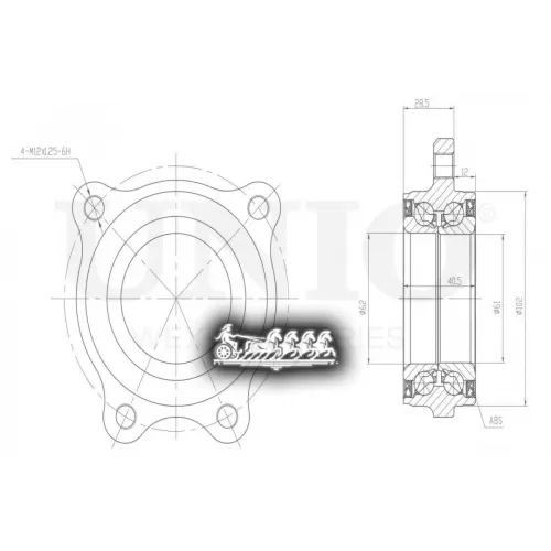 Ступица Колеса Vag Touareg/A4/A6 15- Задн./Перед. С Abs UNIO 