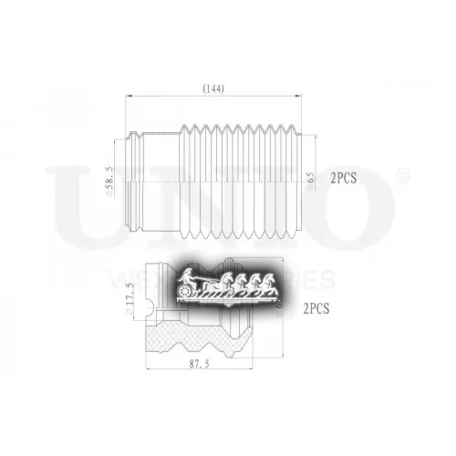 Пыльник+Отбойник Амортизатора Vag Polo/Fabia/5(E12/28/E34) 94- (Компл. 2 Шт.) UNIO 