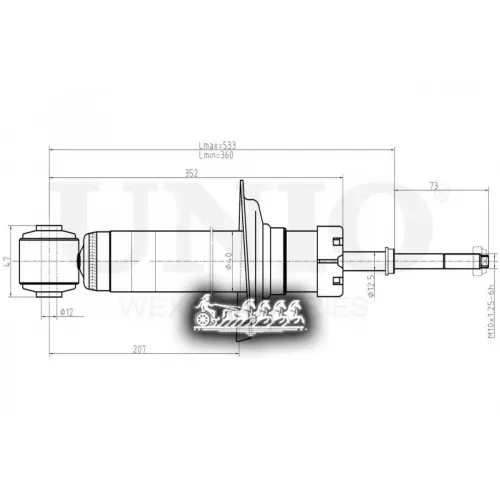 Амортизатор Mitsubishi/Volvo Carisma/S40/V40 95- Газ.задн. UNIO 