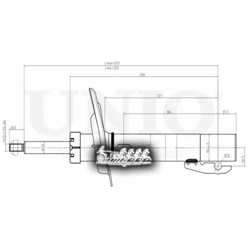 Амортизатор Renault Megane 02- Газ.перед. UNIO 