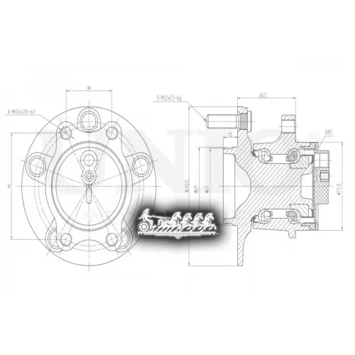 Ступица Колеса Mitsubishi/Peugeot Outlander/4008 10- Задн. С Abs UNIO 