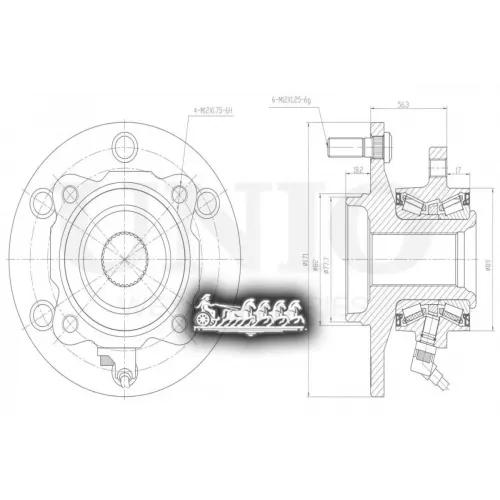 Ступица Колеса Infiniti/Nissan Qx56/Armada 03- Задн. С Abs UNIO 