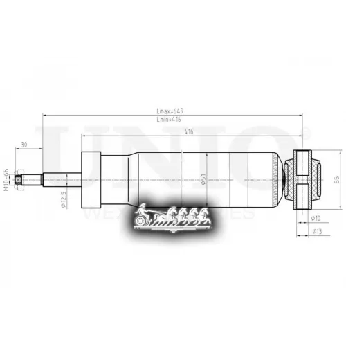 Амортизатор Psa C4/3008 09- Газ.задн. UNIO 