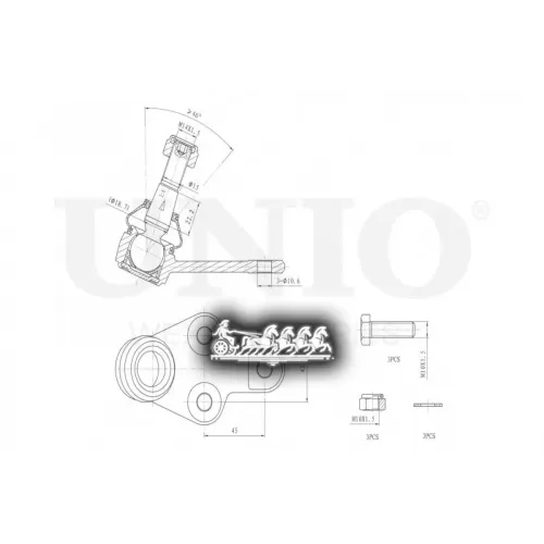 Опора Шаровая Ford/Volvo Focus/S40 04- Перед.нижн. UNIO 