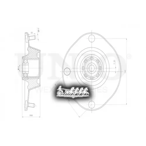 Опора Амортизатора Daewoo Lanos 97- Перед.лев. UNIO 