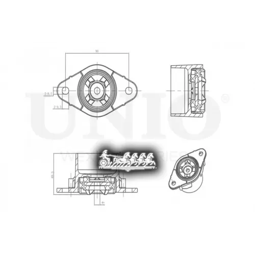 Опора Амортизатора Ford Fiesta/Transit Courier 03- Задн. UNIO 