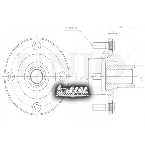 Ступица Колеса Mitsubishi Lancer 03- Перед. Без Abs UNIO 