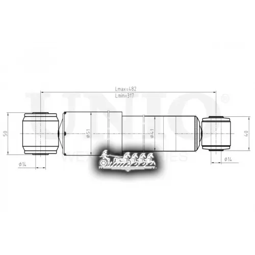Амортизатор Opel/Nissan/Renault Vivaro/Primastar/Trafic 01- Газ.задн. UNIO 