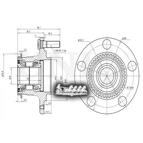 Ступица Колеса Mitsubishi Lancer/Outlander 01- Задн. С Abs UNIO 