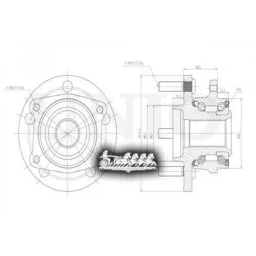 Ступица Колеса Chrysler/Dodge Sebring/Avenger 06- Перед. С Abs UNIO 