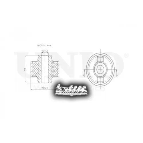 Сайлентблок Рычага Psa 207/C3 06- Задн.перед.нижн. UNIO 