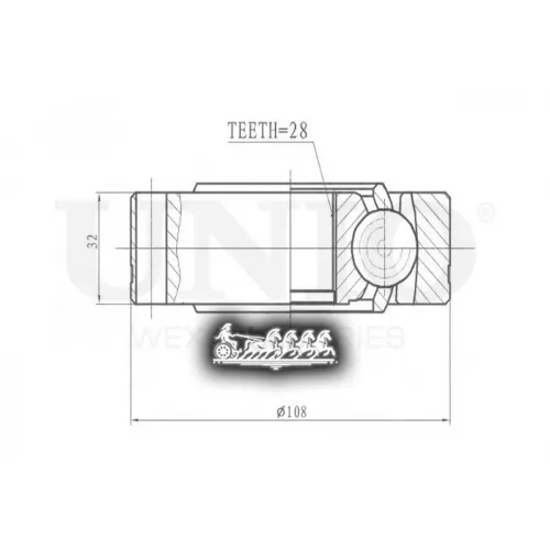 Шрус Vw Transporter(T5)/Multivan(T5) 03- Внутр. UNIO 