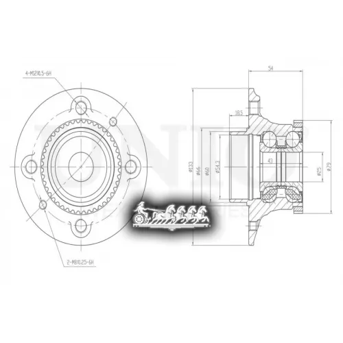 Ступица Колеса Nissan/Renault Kubistar/Kangoo 97- Задн. С Abs UNIO 